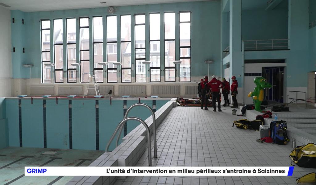 GRIMP : L'unité d'intervention des pompiers s'entraine dans l'ancienne piscine de Salzinnes