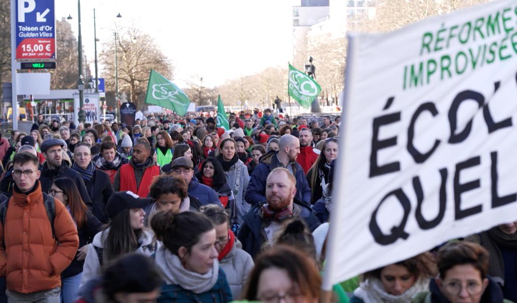 Les enseignants namurois dans les rues de Bruxelles contre les réformes MR-Engagés dans leur secteur